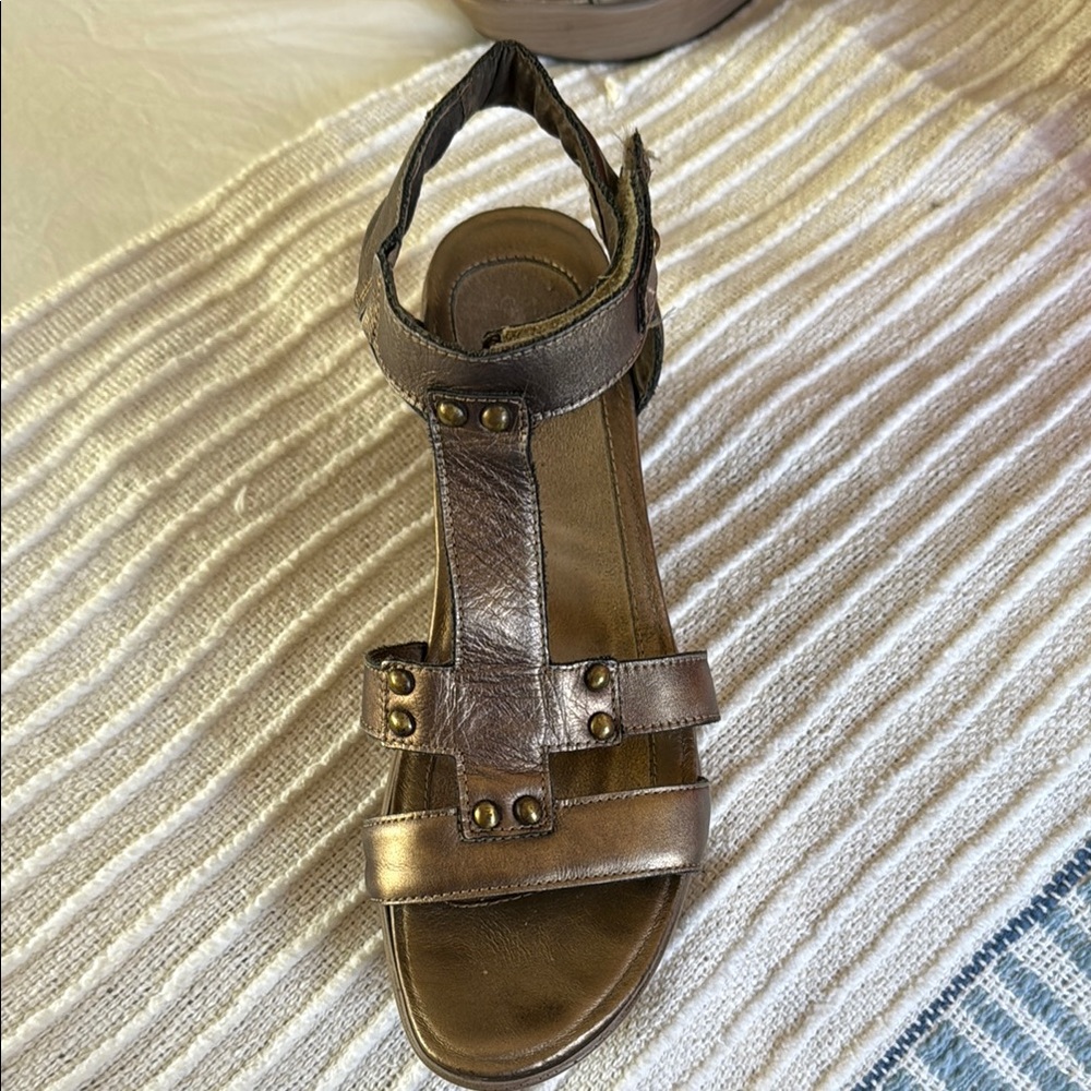 Elegant Bronze Naot Wedge Sandals